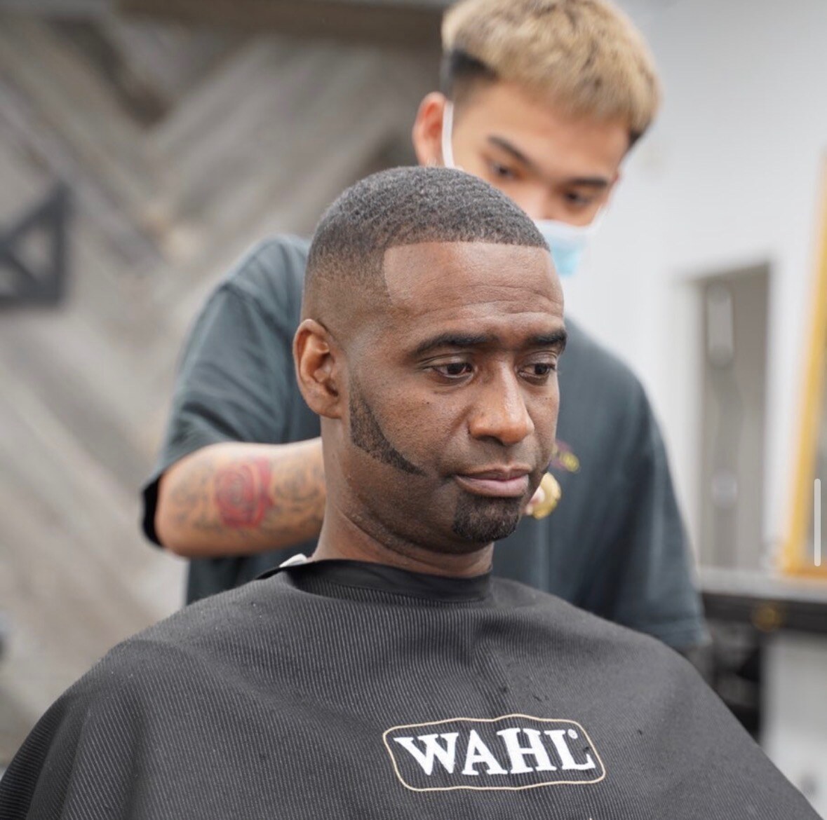 Beard lineup and fade in progress by Eiron Pascua