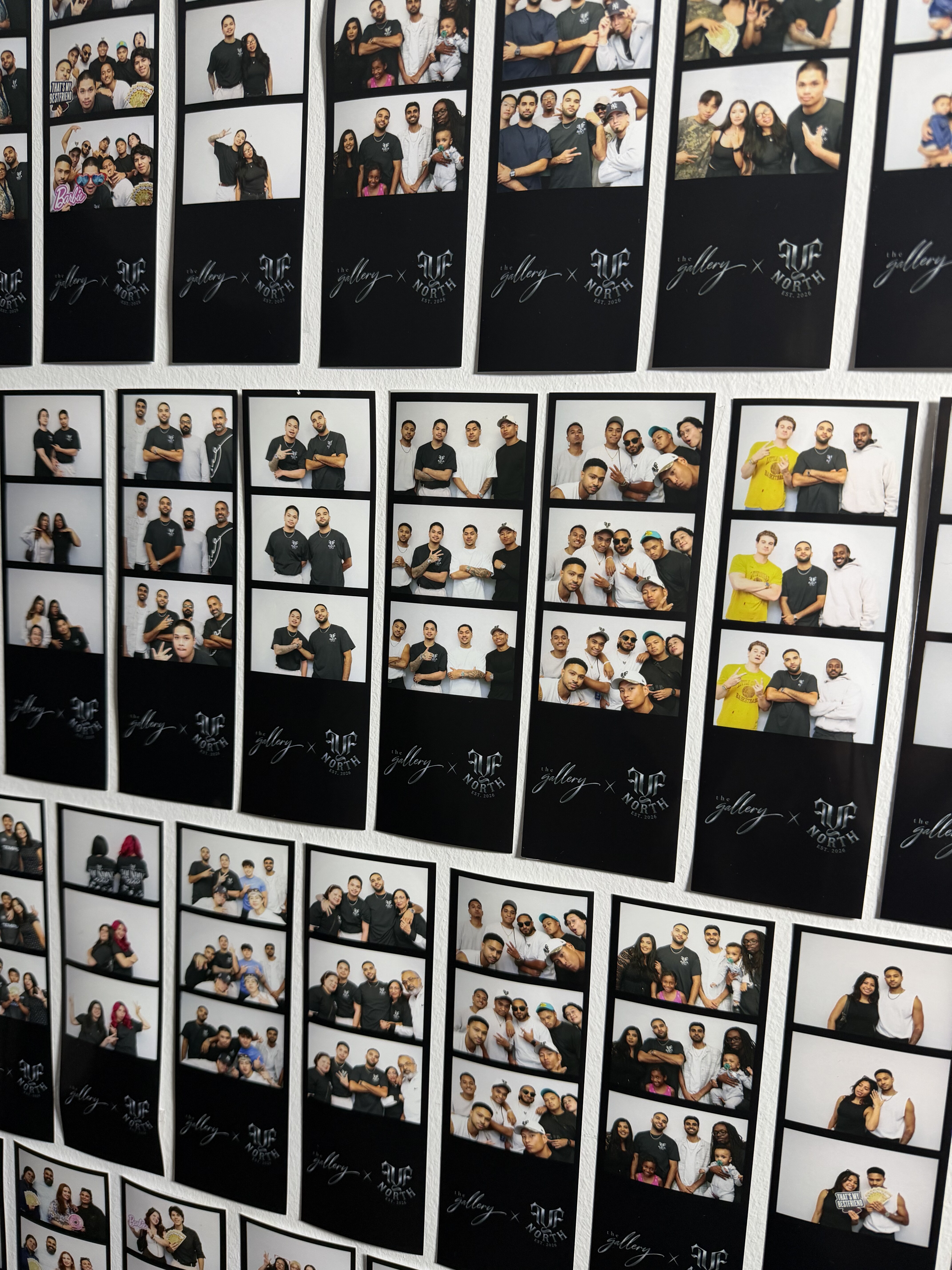 Wall of The Gallery photo-booth strips at FYF NORTH