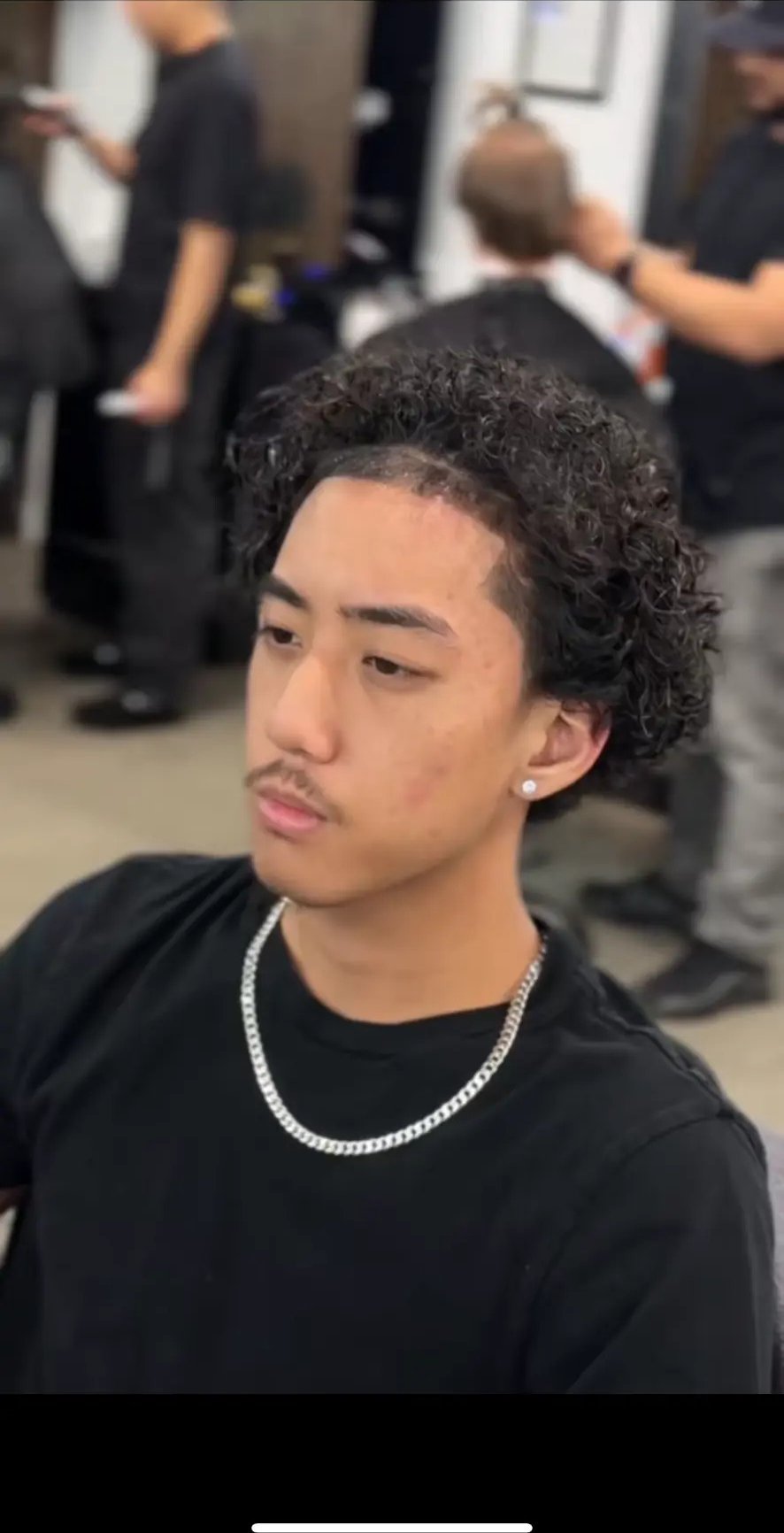 Client with a fresh curly shag at fyf North